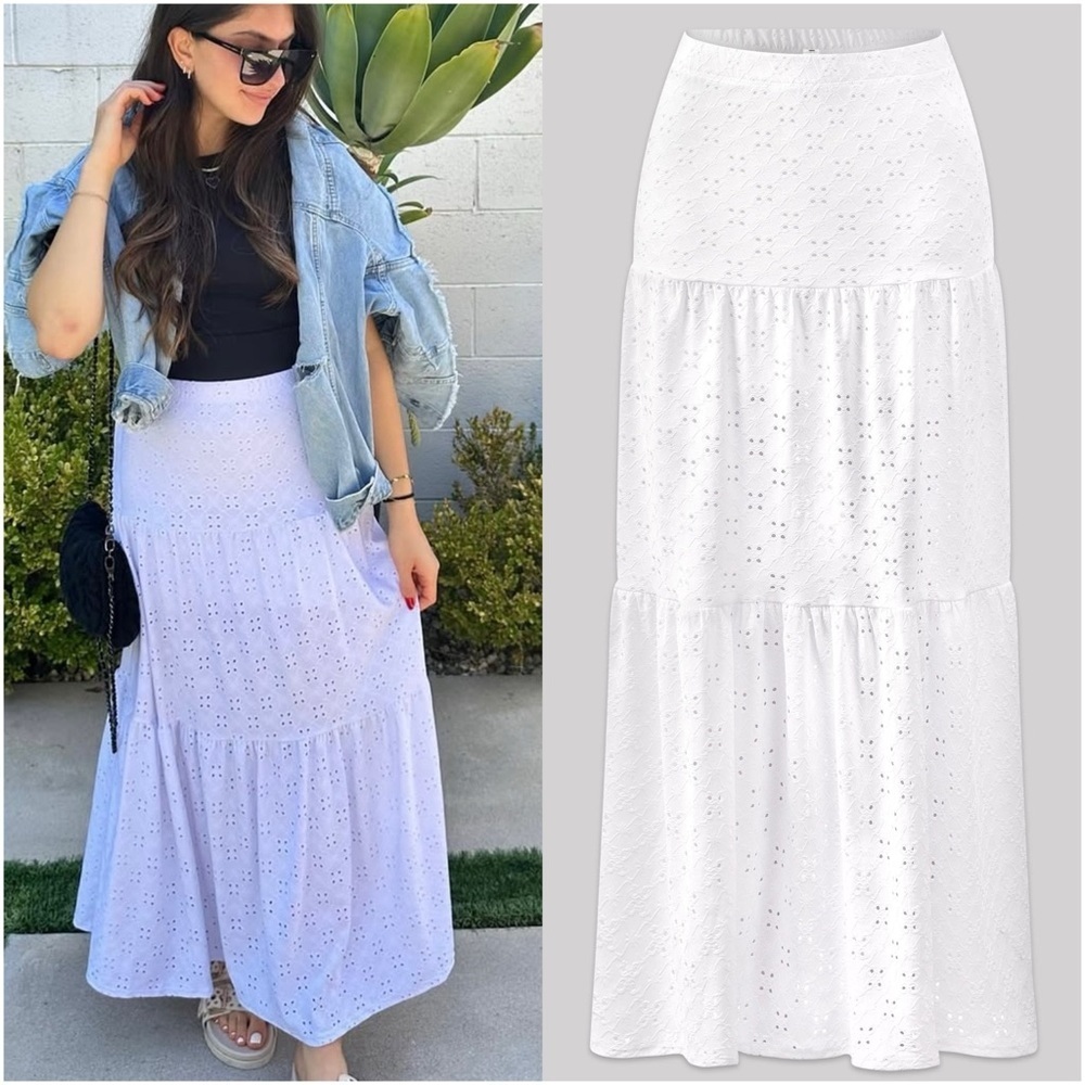 Eyelet Maxi Skirt